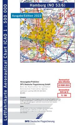 ICAO-Karte, Blatt Hamburg (Ausgabe 2023), Motorflug 1:500.000