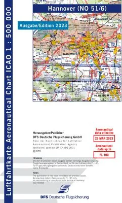 ICAO-Karte, Blatt Hannover (Ausgabe 2023), Motorflug 1:500.000