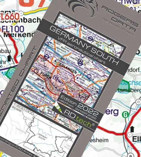 VFR Luftfahrtkarte Deutschland Süd VFR ICAO Ausgabe 2025 1:500.000