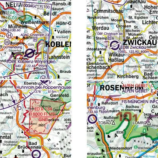 VFR Luftfahrtkarte Deutschland Süd VFR ICAO Ausgabe 2025 1:500.000