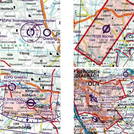 VFR Luftfahrtkarte Deutschland Süd VFR ICAO Ausgabe 2025 1:500.000