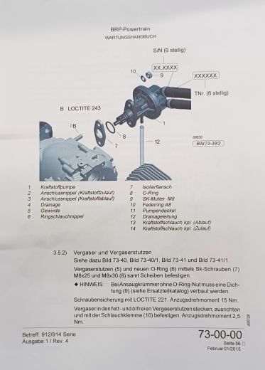 Mechanische Kraftstoffpumpe Rotax - zertifiziert