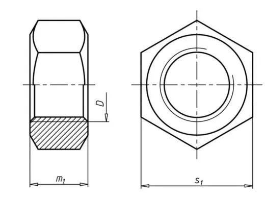 Mutter M4 DIN 934 Messing blank