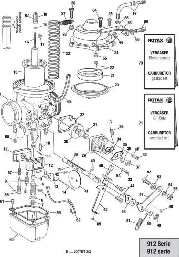 Rotax Vergaser Wartungssatz für 1 Vergaser 912 912S 914 - zertifiziert