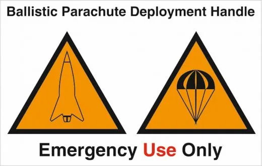 Aufkleber Label Auslösegriff Emergency Use only - Englisch