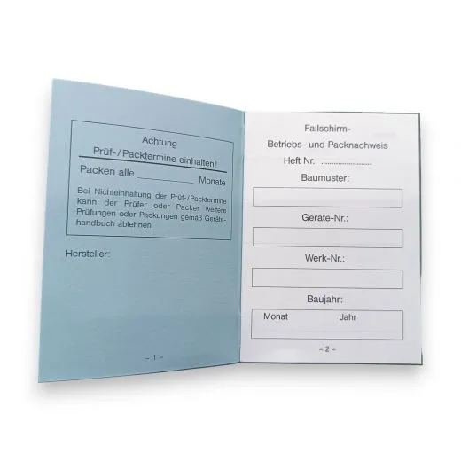 Fallschirm Betriebs- und Packnachweis
