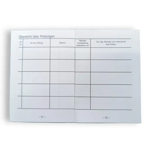 Fallschirm Betriebs- und Packnachweis