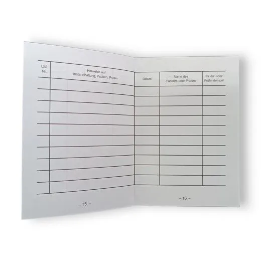 Fallschirm Betriebs- und Packnachweis