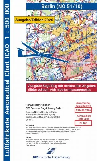 ICAO-Karte, Blatt Berlin (Ausgabe 2026), Segelflug 1:500.000 (Papier)