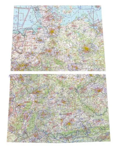 ICAO Wandkarte Deutschland, Blatt NORD + SÜD (1:500.000, Ausgabe 2025)