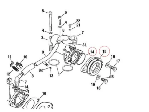Rotax Vergaserstutzen mit O-Ring komplett