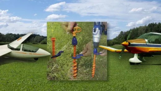Schraub Erdanker Set aus Kunststoff - Parking Kit für Flugzeuge