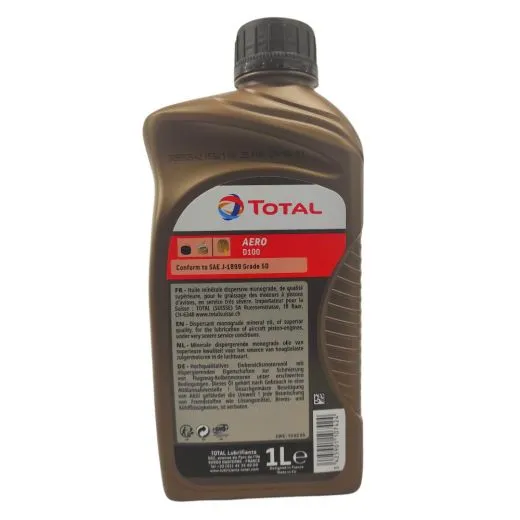 TOTAL AERO D 100 | Einbereichs Luftfahrtöl | Kolbenmotoren legiert | 1 Liter