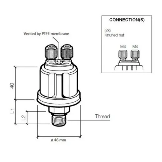 VDO Öldruckgeber 10 bar | 150 psi | M10 x 1 Konisch | Zweipolig
