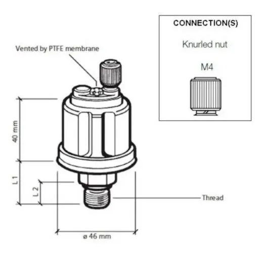 VDO Öldruckgeber 10 bar | 150 psi | 1/8&quote; 27 NPTF | Einpolig