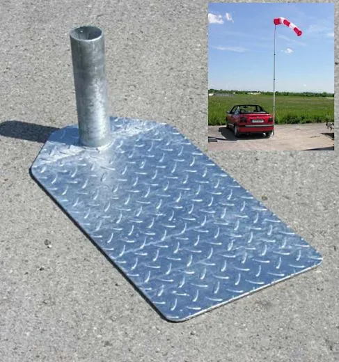 Standfuß für Windsack oder Antennenmast befahrbar