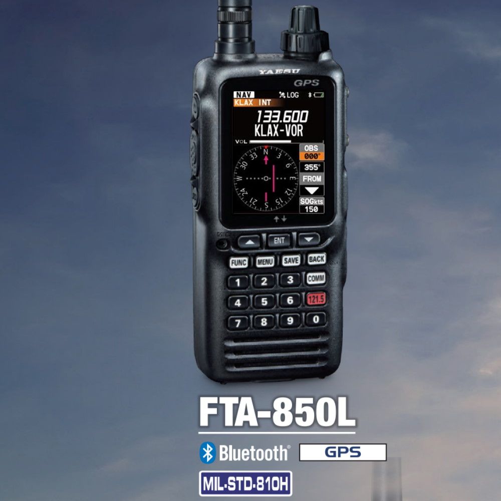 Yaesu FTA850L Flugfunk Handfunkgerät 8.33 kHz VOR ILS GPS Bluetooth