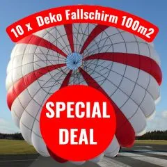 10 x Deko Lasten Fallschirm ca. 100 Quadratmeter incl. Leinen und Versand