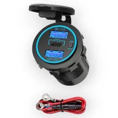 12V USB Einbau Steckdose USB 3.0 + USB C