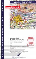 ICAO-Karte, Blatt Nürnberg (Ausgabe 2025), Motorflug 1:500.000 (Papier)