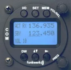 f.u.n.k.e. AVIONICS Doppelsitzer-Bedienteil ATR833-LCD, 57mm Rundgehäuse