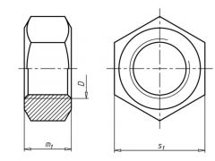 Mutter M4 DIN 934 Messing blank