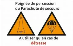 Aufkleber Label Auslösegriff a utiliser qu'en cas de dètresse - Französisch