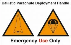 Aufkleber Label Auslösegriff Emergency Use only - Englisch