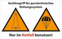 Aufkleber Label Auslösegriff Nur im Notfall benutzen - Deutsch