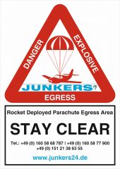 Aufkleber Label Danger Explosive Rescue System - Englisch