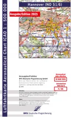 ICAO-Karte, Blatt Hannover (Ausgabe 2025), Motorflug 1:500.000 (Papier)