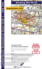 ICAO-Karte, Blatt Nürnberg (Ausgabe 2026), Motorflug 1:500.000 (Papier)